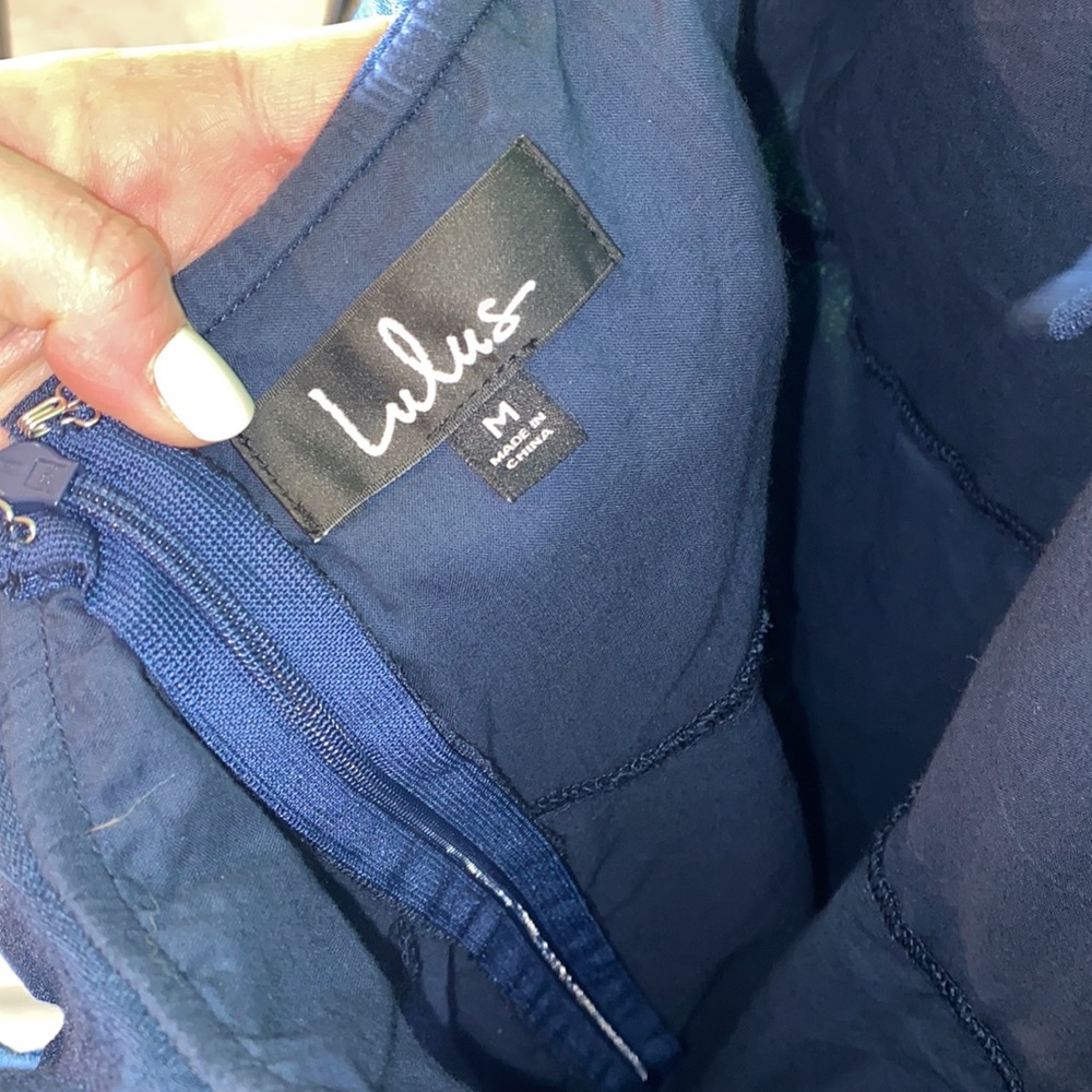 Lulu's Navy Halter Ruffle Mini Dress - Picture 6 of 10